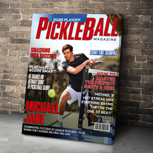 Personalized Pickleball Magazine Cover, Custom Sport Magazine Cover, Pickleball Player Gift, Unique Gifts For Pickleball Player