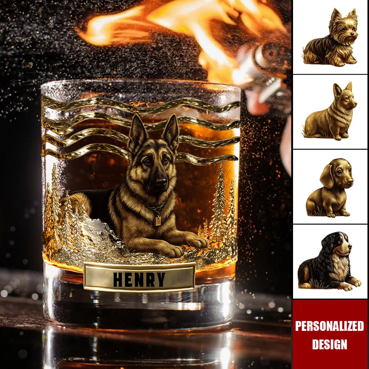 Personalized Whiskey Glass With Dog Design – A Unique Gift For Dog Lovers And Whiskey Drinkers