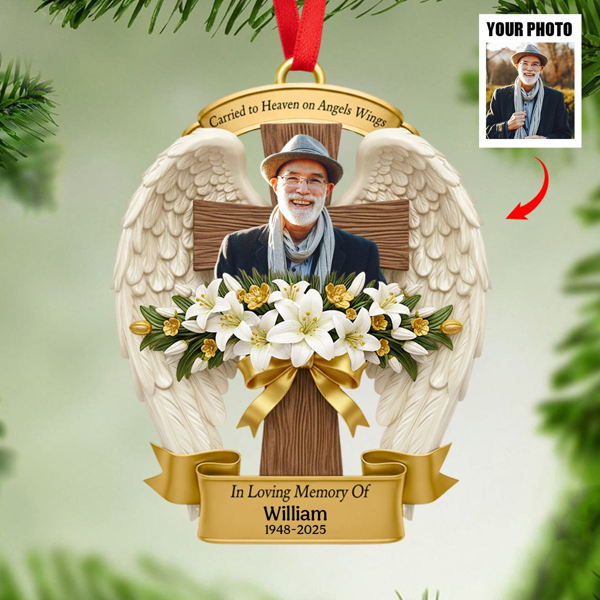 Angel Wings Christmas Ornament Personalized Photo Gifts For Heaven