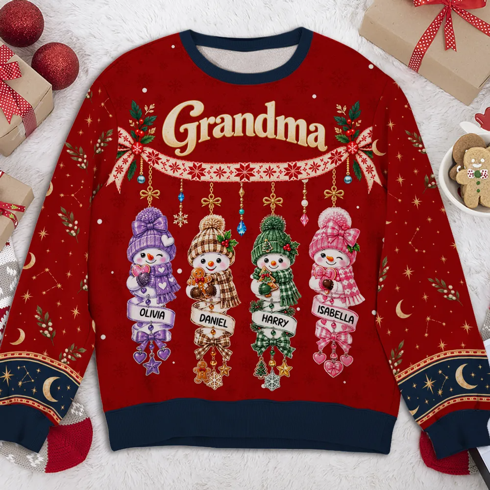 Grandma's Little Snowmen – A Personalized Christmas Sweatshirt Made Just For Her