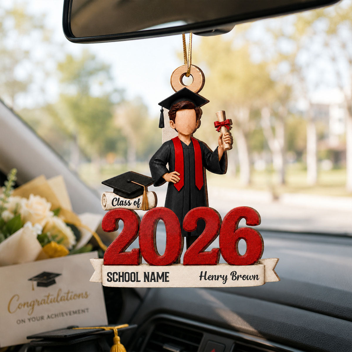 "Class Of 2026" Graduate Senior – Personalized Wooden Ornament | Graduation Gift For Him & Her