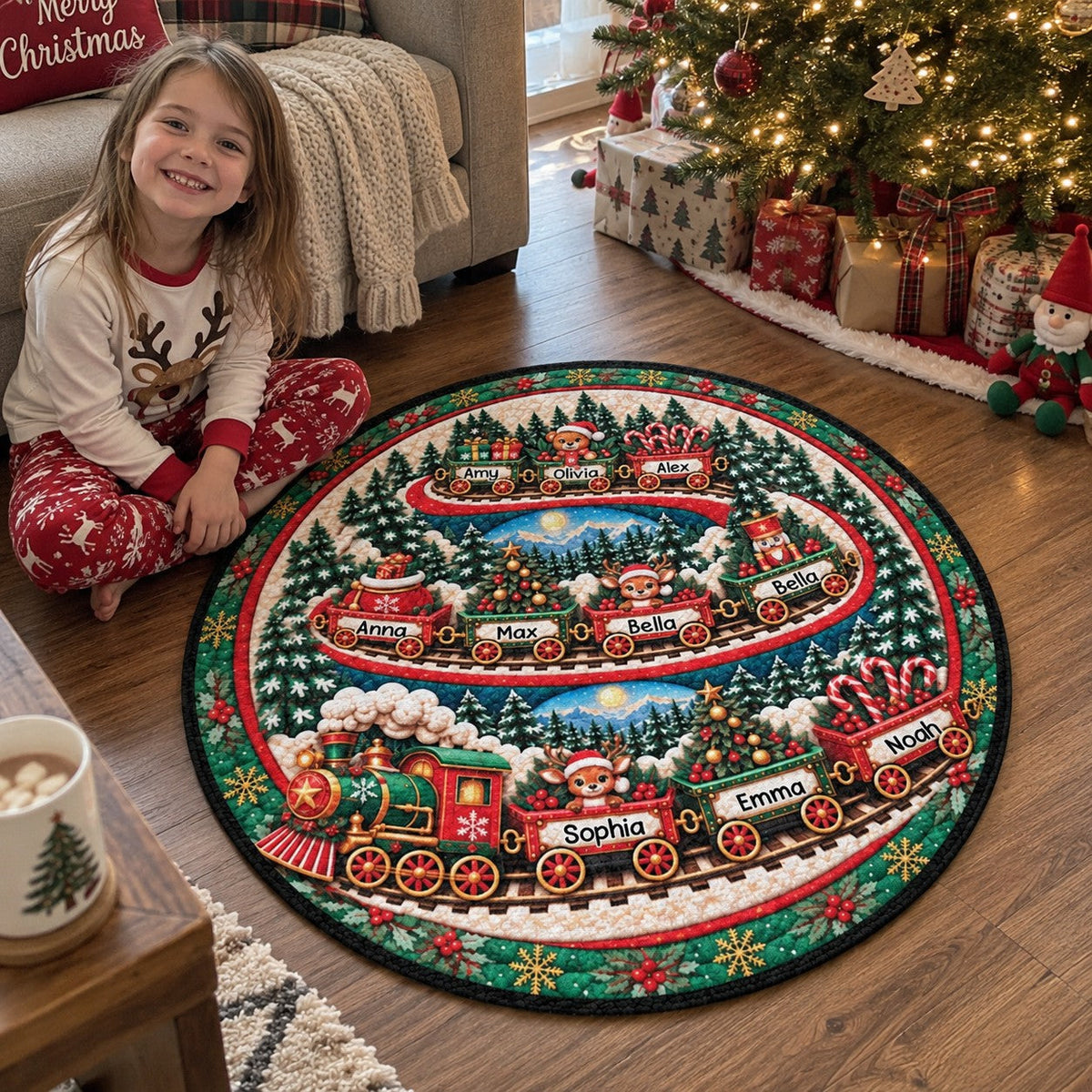 Family Christmas Journey – Personalized Family Doormat | Festive Holiday Welcome Mat & Family Gift