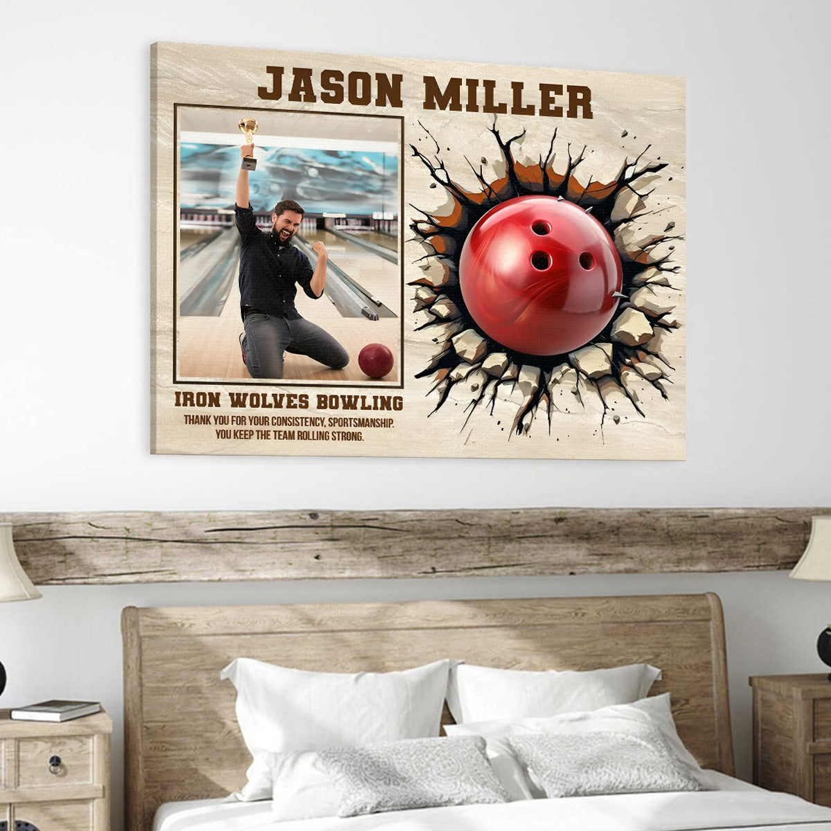 Bowling Player Signature Canvas, Custom Bowling Guest Book Alternative, Bowling Player Gift, Sports Lover Gift, Bowling Gift