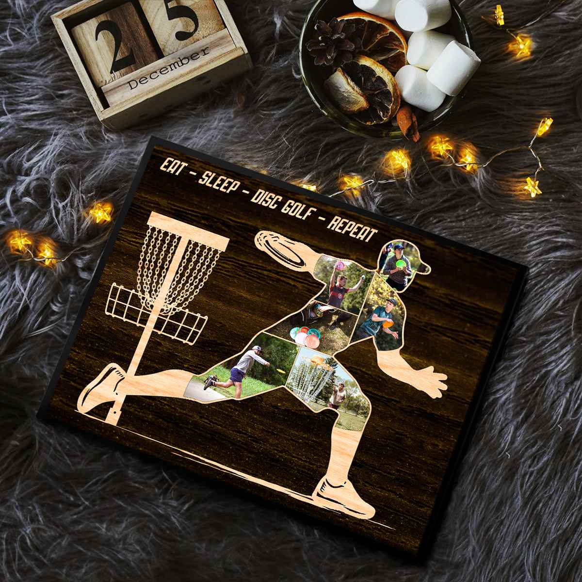 Personalized Disc Golf Photo Collage Canvas – Custom Gift For Disc Golfers