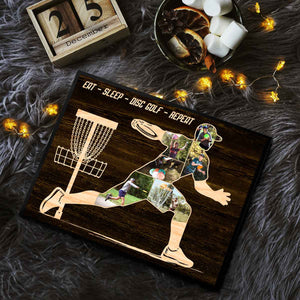 Personalized Disc Golf Photo Collage Canvas – Custom Gift For Disc Golfers