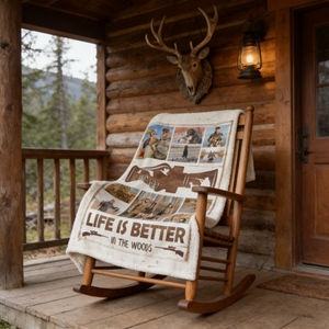 Personalized Hunting Photo Collage Blanket,Hunting Memories Gift For Hunters