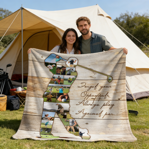 Personalized Golfer Photo Collage Blanket,Golf Coach Gift, Gift For Golf Lovers