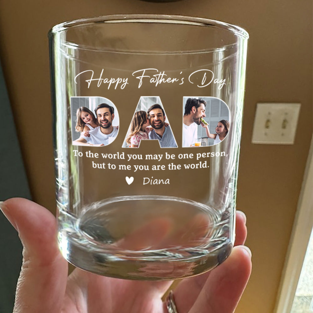 Custom Photo Whiskey Glass – "Happy Father's Day" – Personalized Gift For Dad