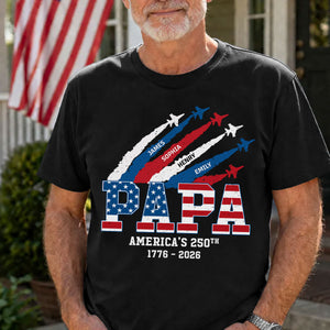 Personalized 250th Anniversary American Flag Shirt – Proud Dad & Grandpa | Father's Day Gift