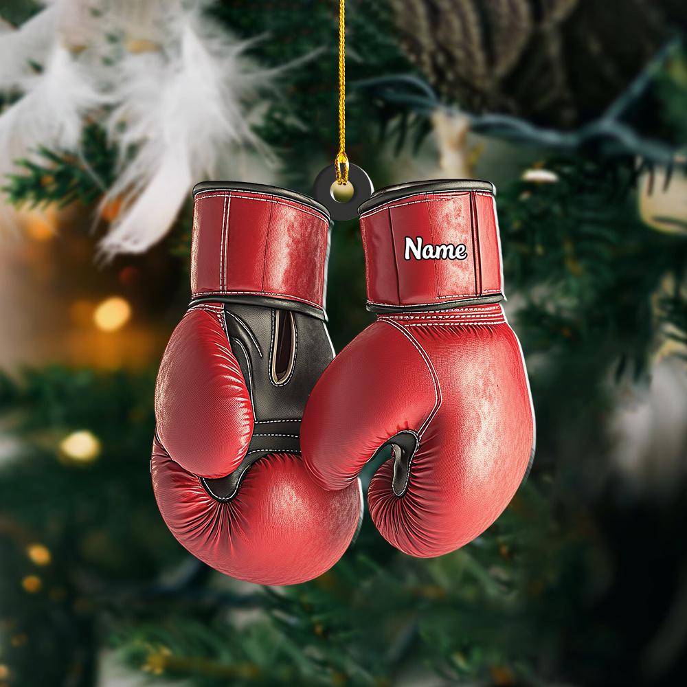 Personalized Boxing Gloves Ornament, Boxing Christmas Ornament Gift