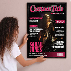 Personalized Singer Magazine Cover Poster,  Singer Gift, Cool Gift For Music Lover, Karaoke Gift