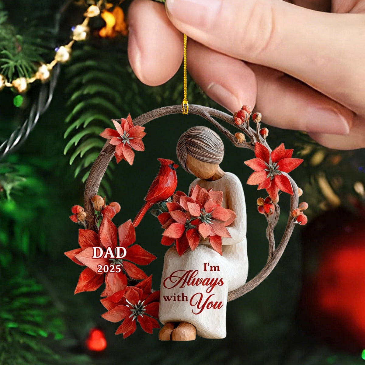 Always With You - Cardinal Memorial Personalized Acrylic Ornament