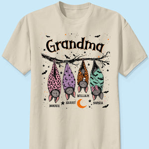 "Grandma's Little Bat Crew" – Personalized Halloween Shirt | Cute Gift For Grandma