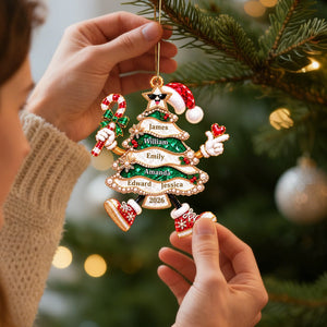 Golden Pearl Funny Family Christmas Tree Personalized Ornament