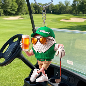 Personalized Keychain – Beer & Golf Design | A Unique Gift For Golf Lovers And Golfers