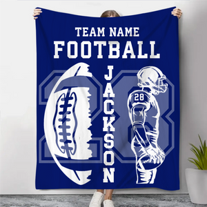 Personalized Football Team Flannel Blanket – Custom Player Name & Number Throw | Senior 2027 Keepsake