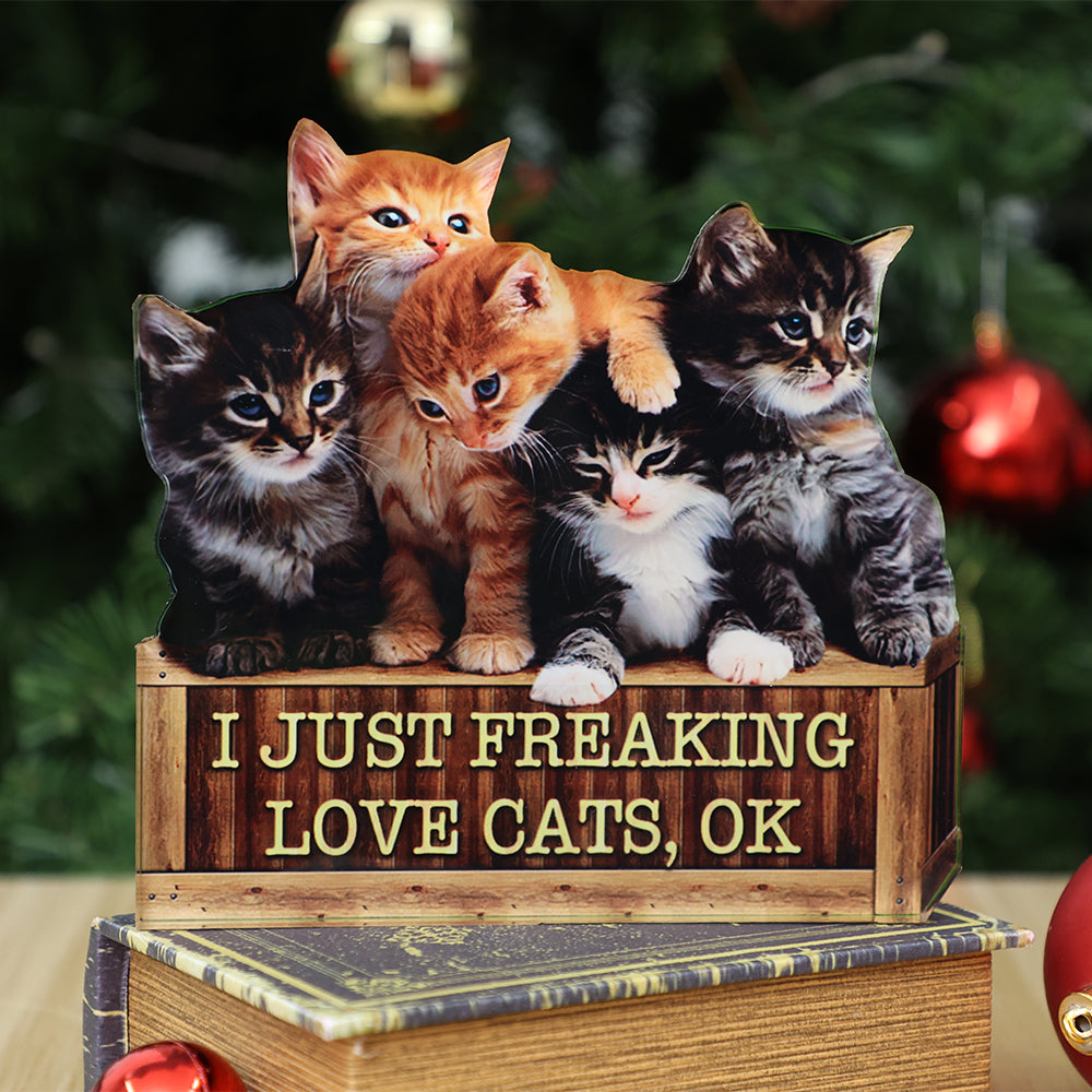 Personalized Upload Photo Acrylic Plaque-I Just Freaking Love Cats/Dogs,Ok