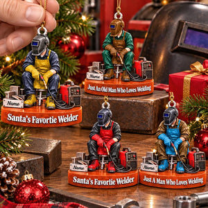 Just A Man Who Loves Welding – Personalized Welder Christmas Ornament | Custom Name Keepsake Gift