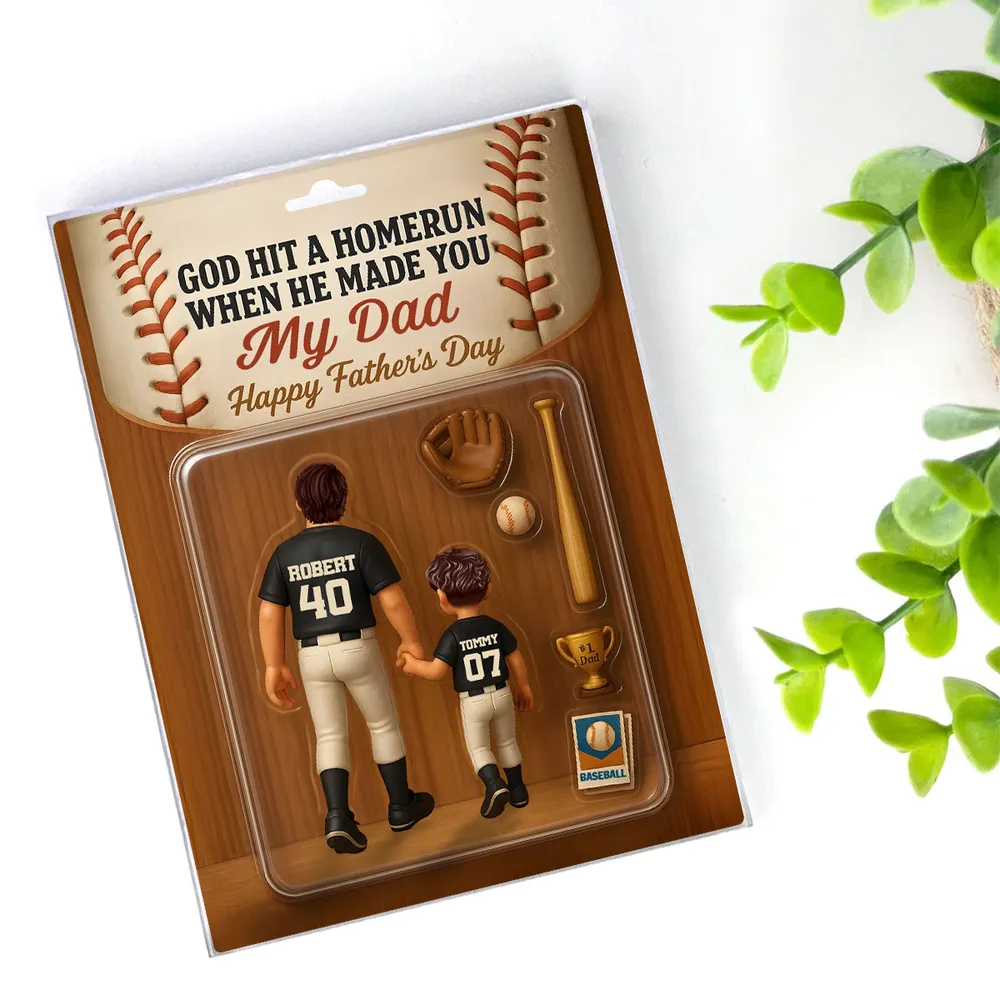 Personalized Acrylic Block Plaque, Father's Day Gift for Baseball Dad