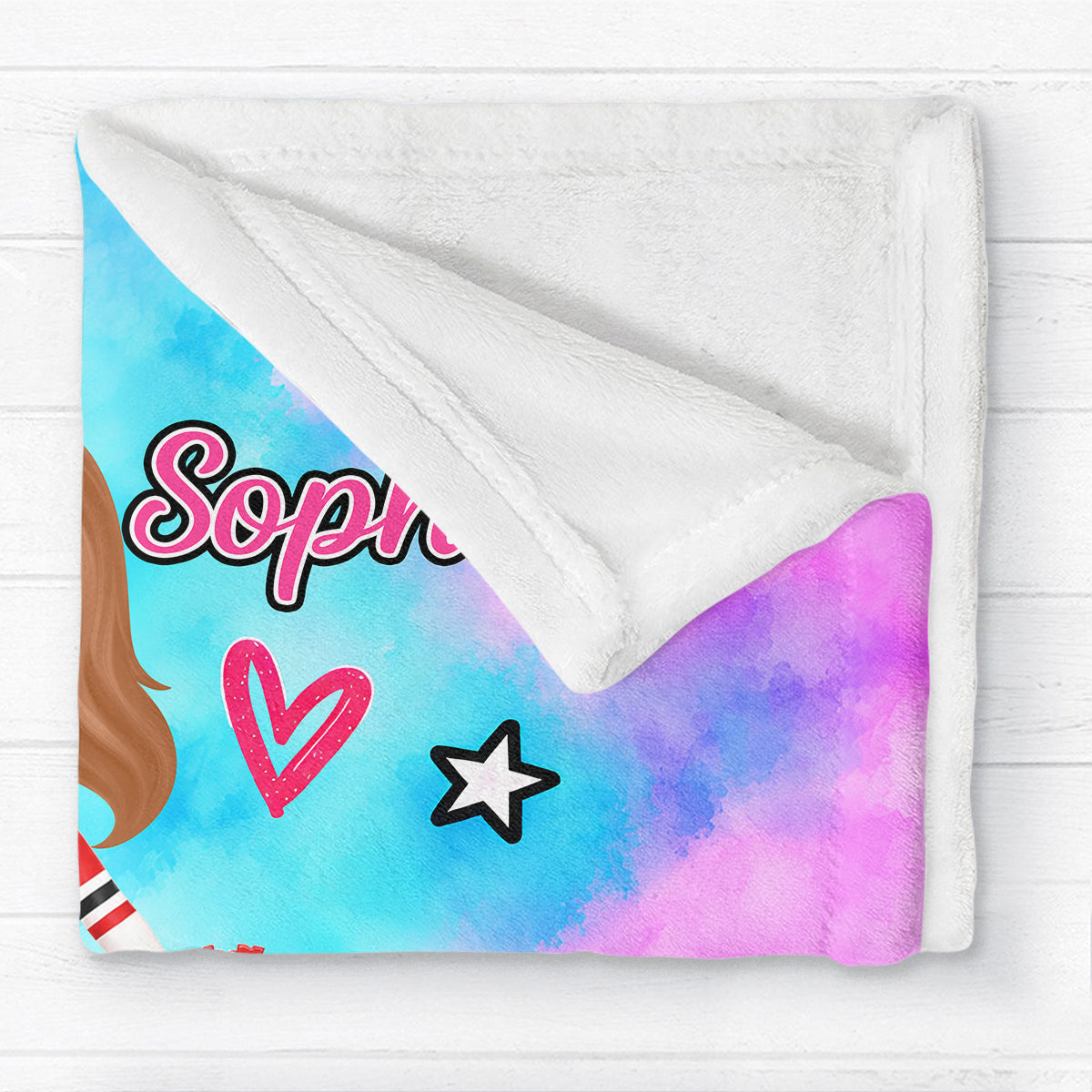 Just A Girl Who Loves Cheerleading – Personalized Fleece Blanket | Custom Name Christmas Gift For Daughters, Granddaughters & Cheerleaders