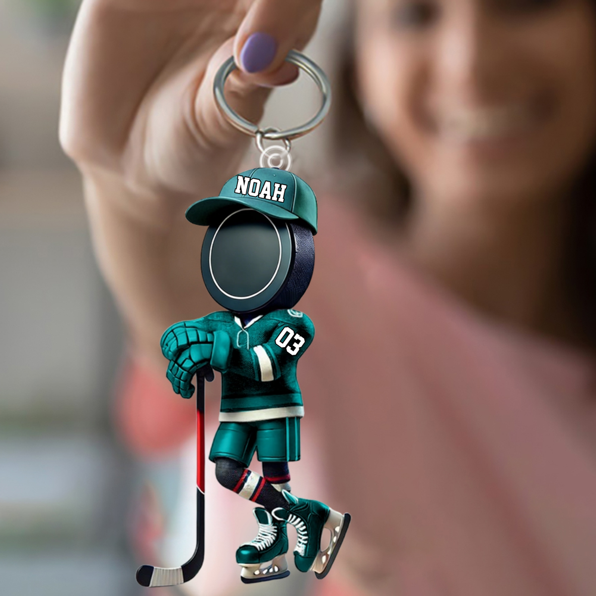 Personalized Name Cool Ice Hockey Acrylic Keychain