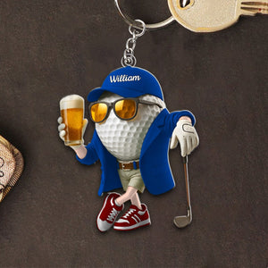 Personalized Beer Golf Keychain For Golf Lovers