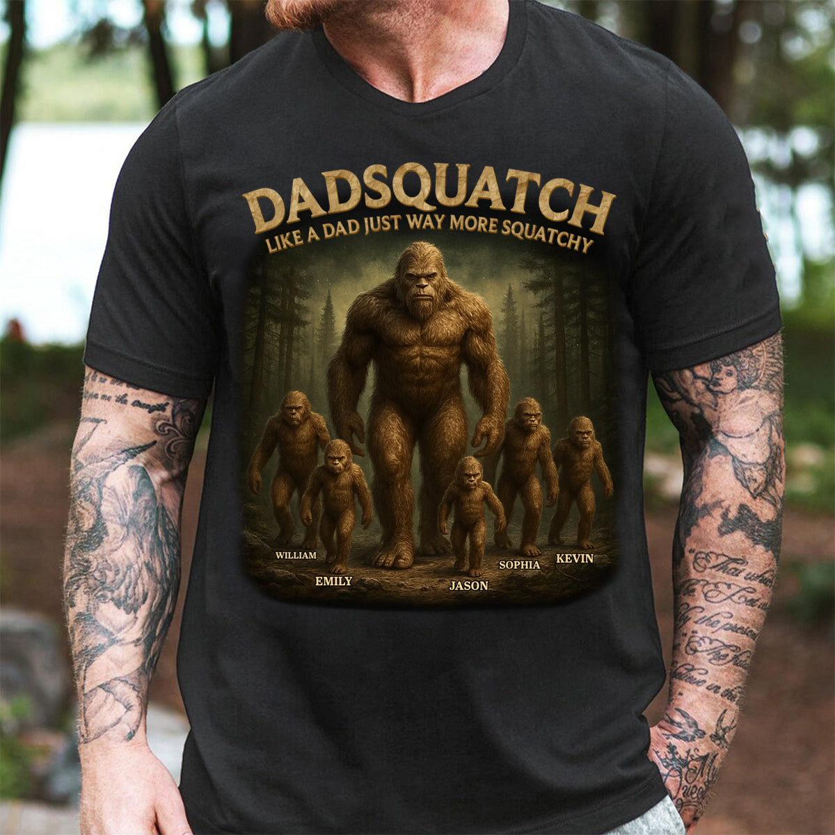 Like A Papa Just Way More Squatchy - Family Personalized Pure Cotton T-Shirt Father's Day Gift For Dad, Grandpa