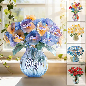 Mom's Blossom Acrylic Plaque – Personalized Custom Shaped Gift For Mother