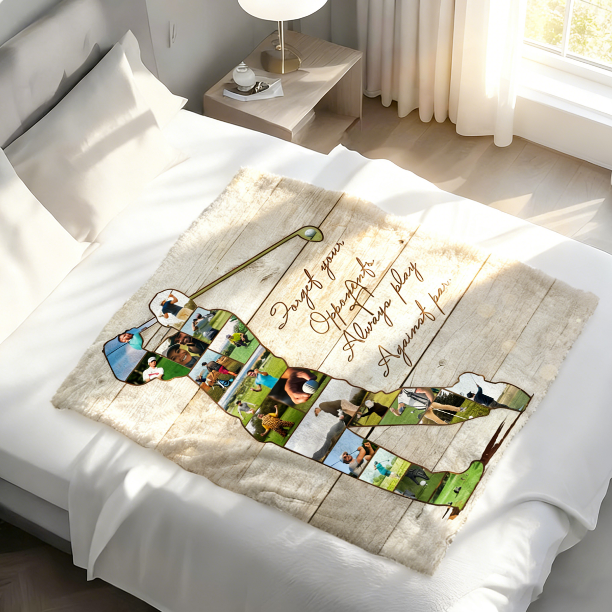 Personalized Golfer Photo Collage Blanket,Golf Coach Gift, Gift For Golf Lovers