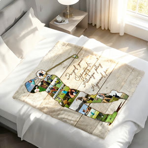 Personalized Golfer Photo Collage Blanket,Golf Coach Gift, Gift For Golf Lovers