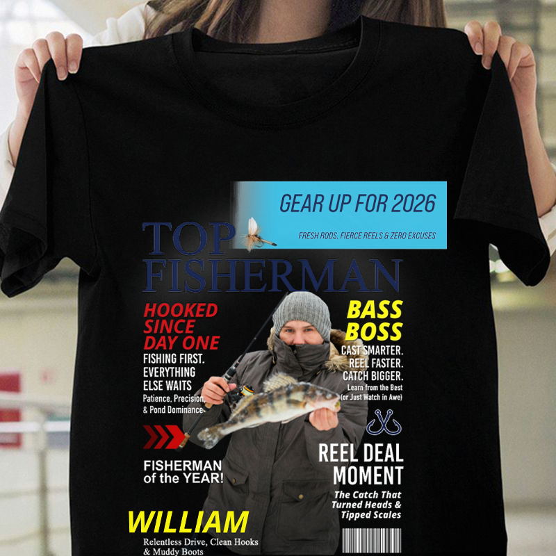 Custom Fishing Magazine Cover Personalized Fishing T Shirt