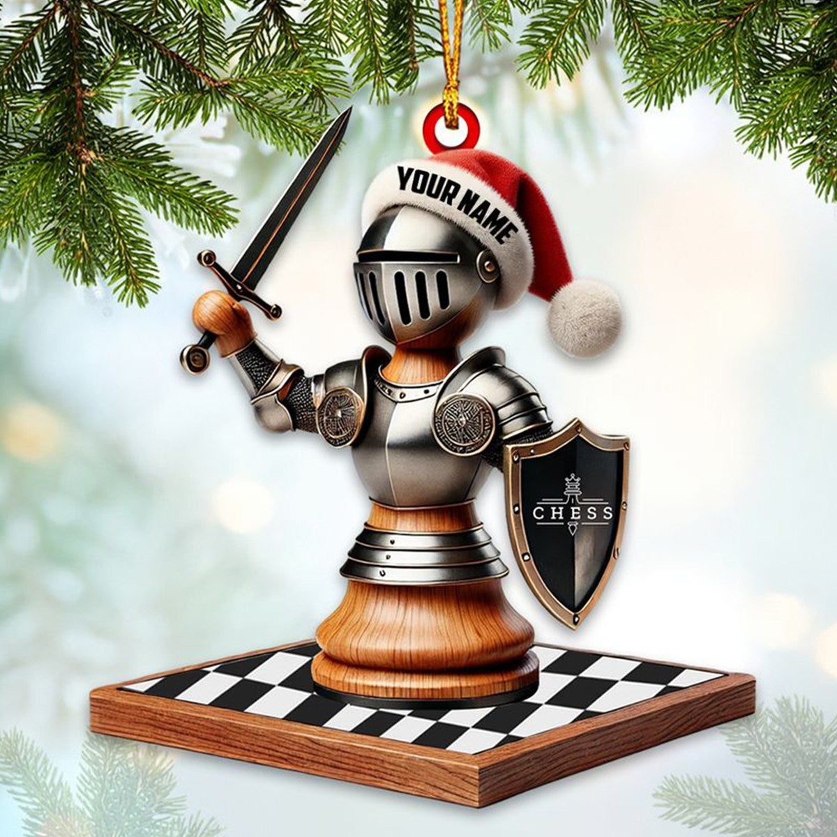 Personalized Chess Ornament Chess Lover Christmas Gift