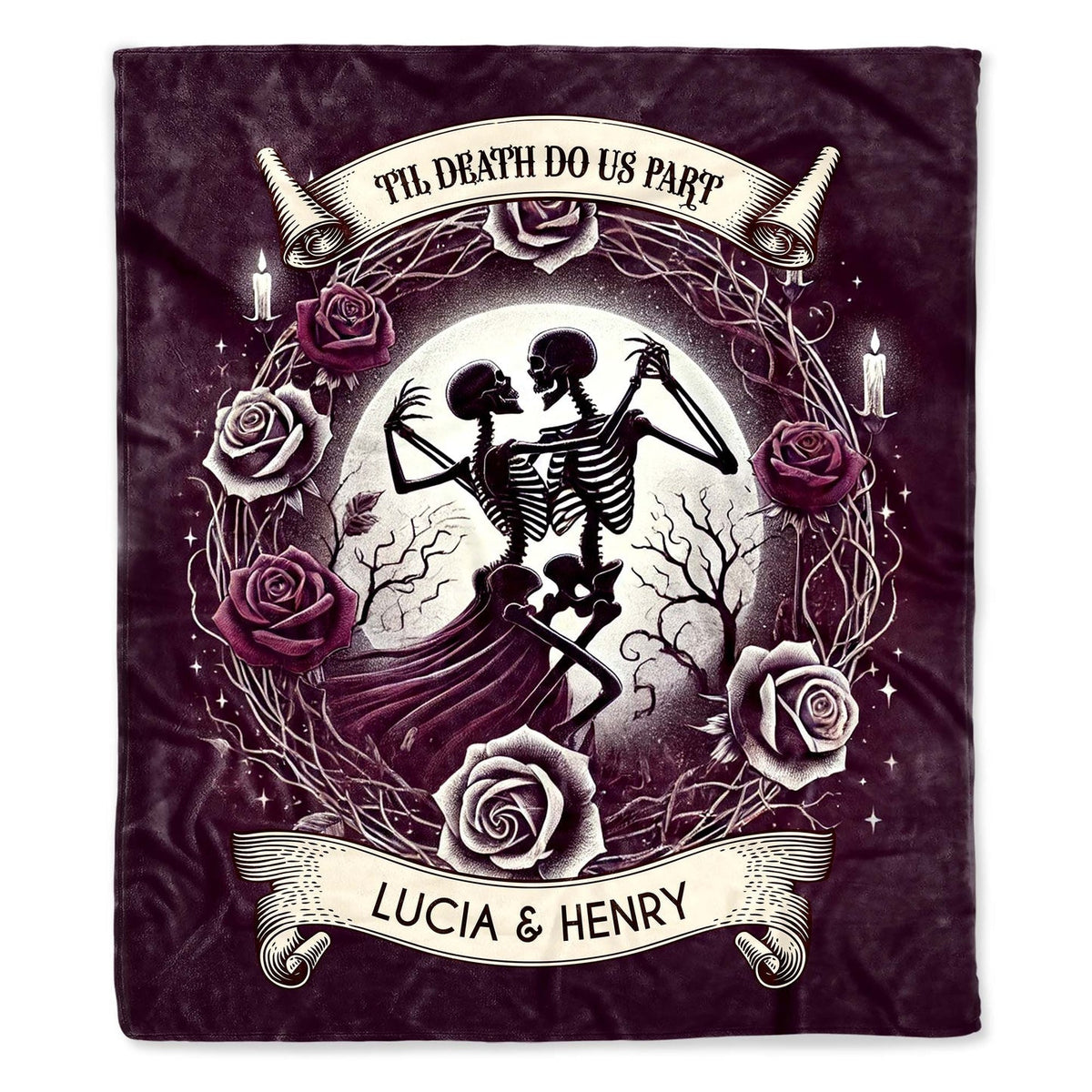 'Til Death Do Us Part" – Gothic Personalized Blanket | Gift For Couples