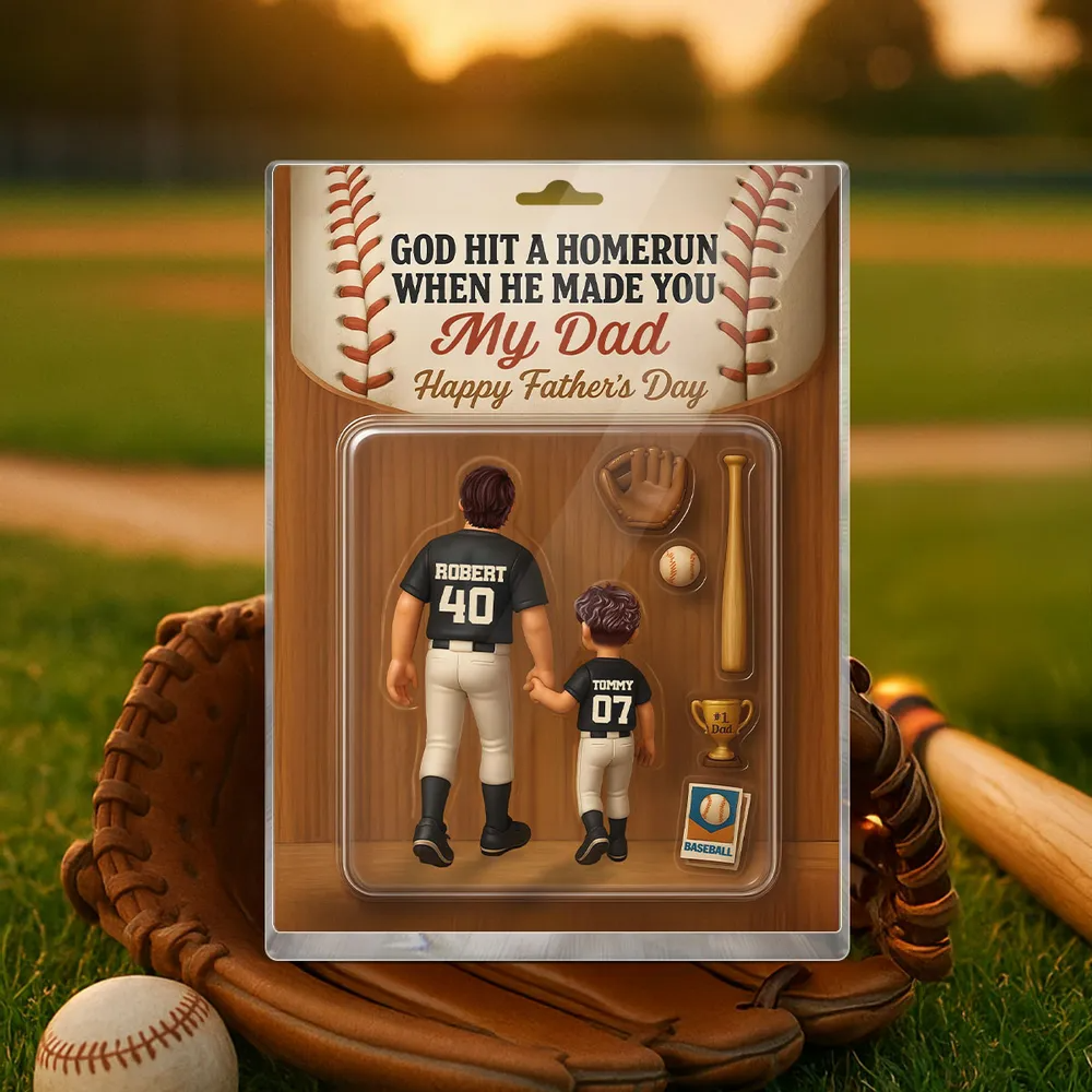 Personalized Acrylic Block Plaque, Father's Day Gift for Baseball Dad