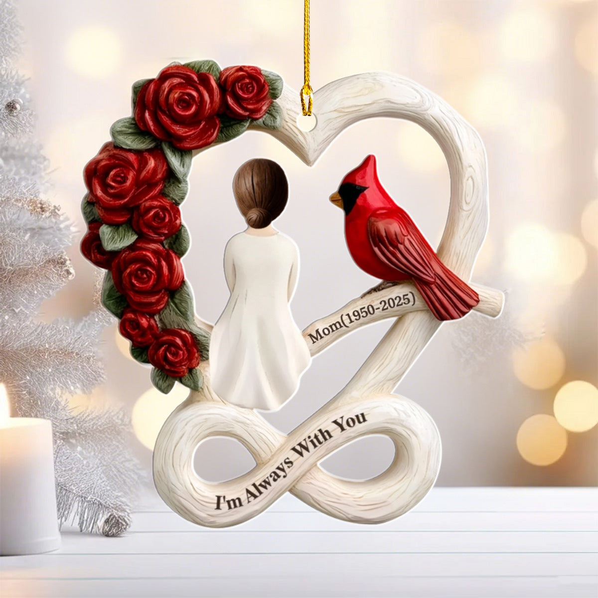 Although You Cannot See Me I'm Always With You - Personalized Acrylic Ornament