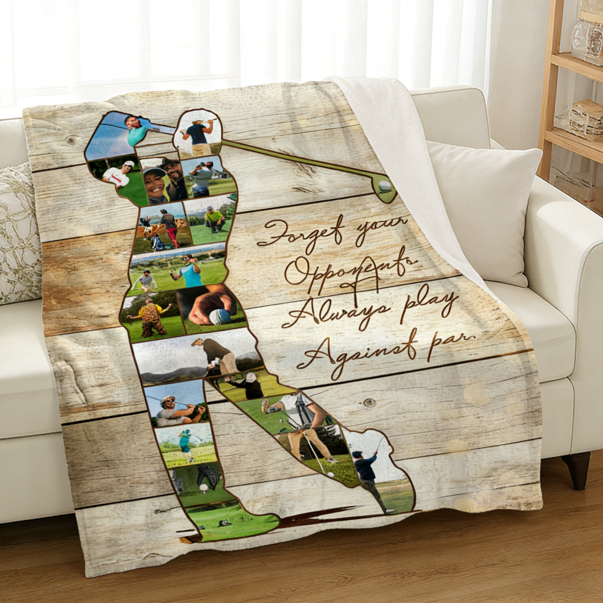 Personalized Golfer Photo Collage Blanket,Golf Coach Gift, Gift For Golf Lovers