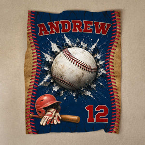 Baseball Player Gift For Son – Personalized Senior Night Baseball Blanket & Team Keepsake
