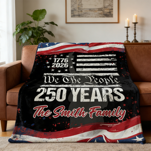 250 Years USA 250th Birthday 1776-2026 Eagle Personalized Blanket Gift for Family