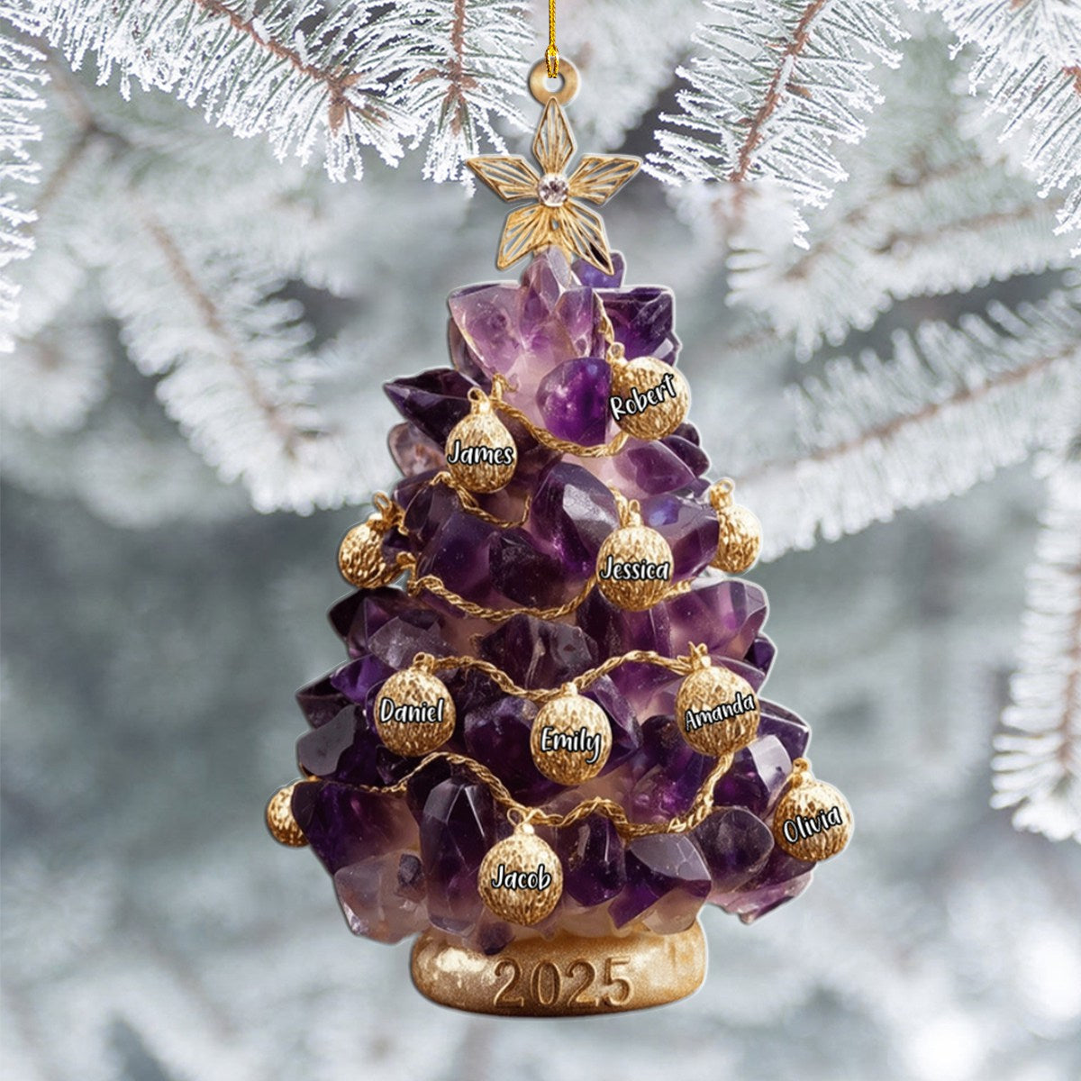 Our Family, Merry Christmas 2025 - Personalized Family Custom Shaped Acrylic Ornament