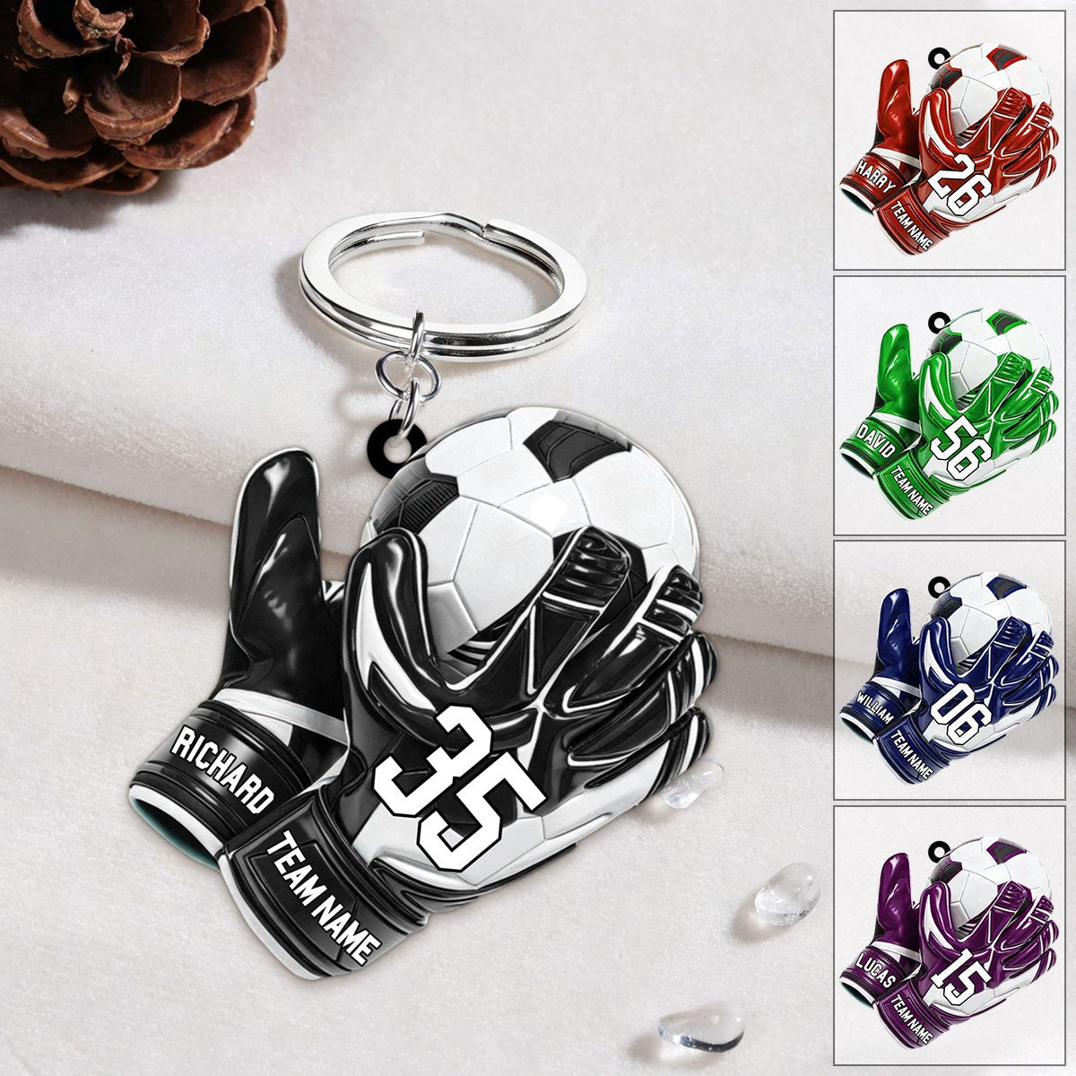 Personalized Soccer Goal Keychian, Soccer Goal Keeper Gift