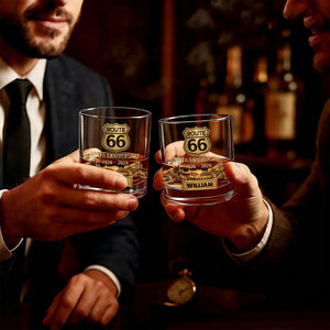 Route 66 100th Anniversary - Personalized Whiskey Glass