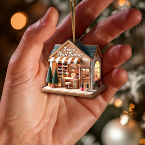 Personalized Custom Name Nail Salon Ornament, Nail Salon Christmas Decoration