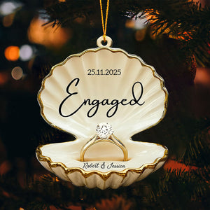 Engaged, Couple Christmas Home Decor, Christmas Ornament, Personalized Ornament