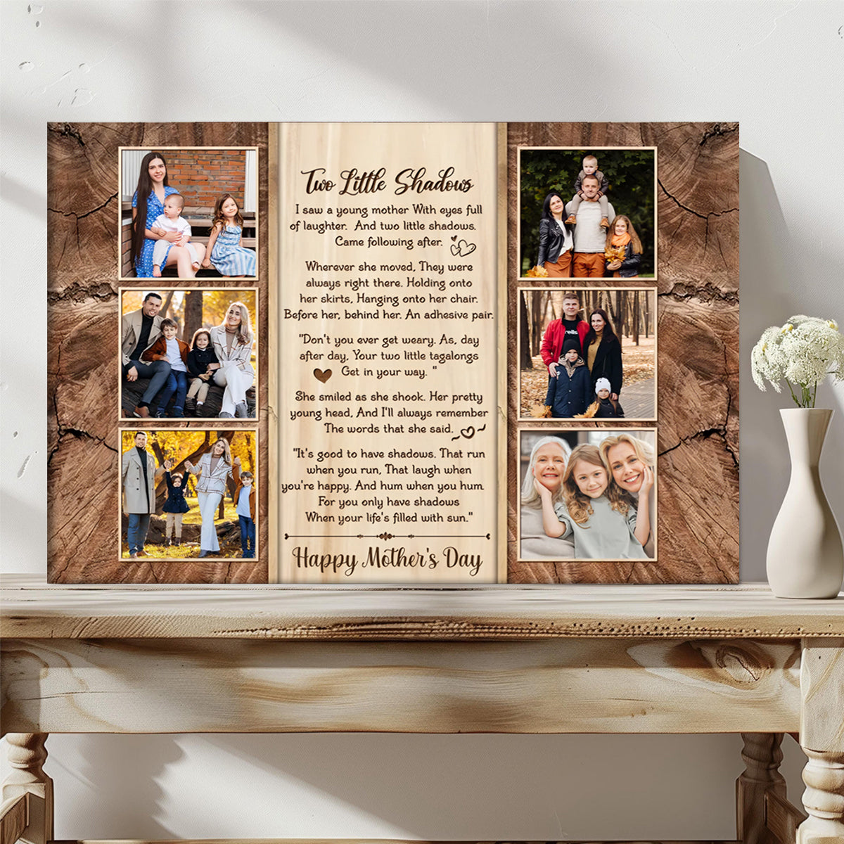 Meaningful Poem Gift For Mom, Custom Photo Canvas