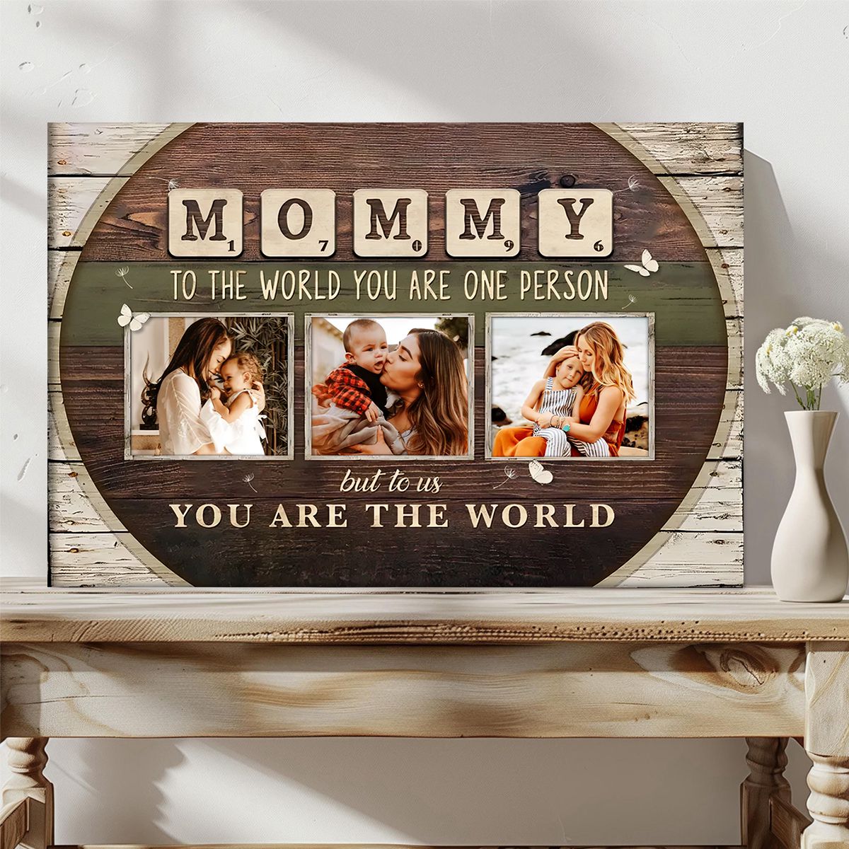 Mommy To The World You Are One Person Custom Photo Canvas, Mothers Day Gift from Kids