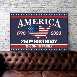 America 250 Birthday 1776-2026 Personalized Canvas Poster