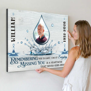 REMEMBERING and MISSING Memorial Gift Personalized Canvas Poster