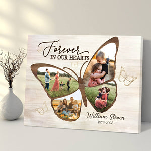Personalized Butterfly Memorial Gifts, Memorial Gifts for Loss of Mother, In Loving Memory Canvas Poster