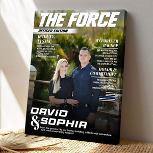 Custom Police Couple Magazine Cover, Law Enforcement Gifts for Couples, Police Anniversary Gift
