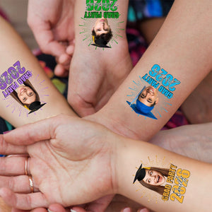 Custom Temporary Grand Party Tattoo With Personalized Photo, Text Name, Fake Tattoo, Gift For Graduation